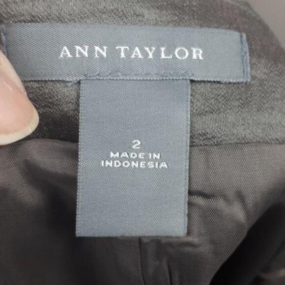 ANN TAYLOR - Silver Tone "Raw Silk Look" Skirt 2 - Picture 7 of 9